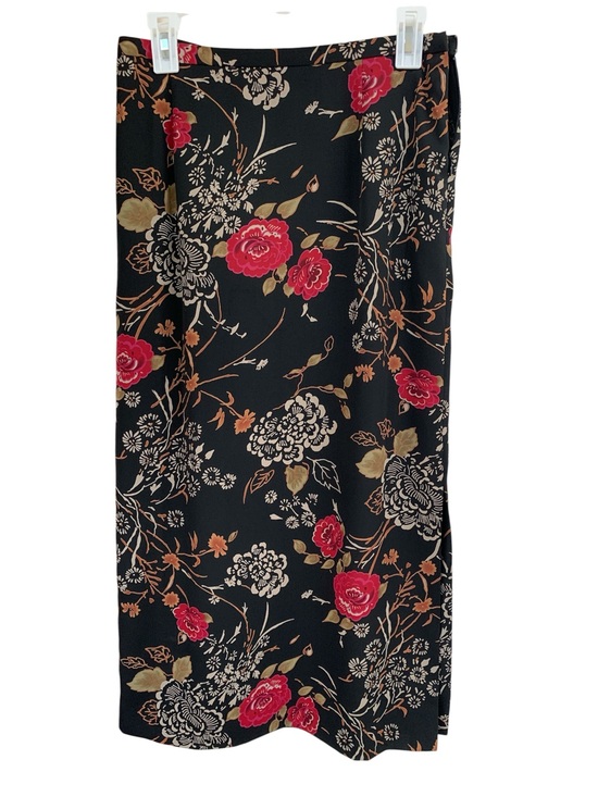 Pendleton Dresses & Skirts - Vintage Pendleton Black Floral Maxi Skirt with Red Rose Print Y2K